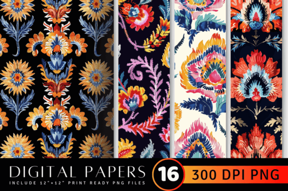 Ikat Embroidery Floral Pattern Review