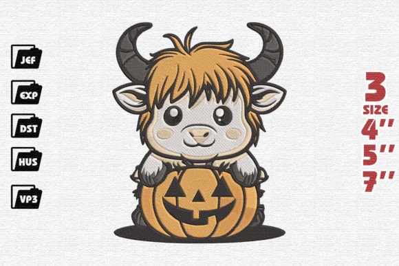 Review: Cute Baby Highland Cow Embroidery for Holiday Sales