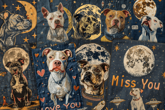 Review: Cute Pit Bull Dog Embroidery Papers