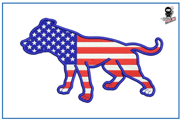 Review: Dog with American Flag Embroidery Design