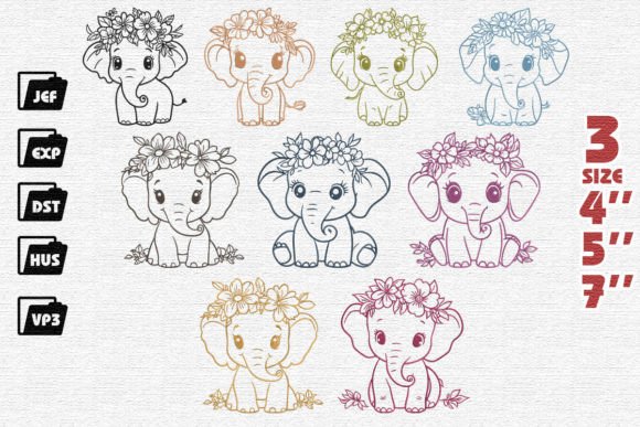 Review: Set of 9 Baby Elephant Embroidery Designs