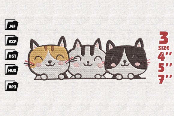 Review: Three Cats Peeking Embroidery for Gifts