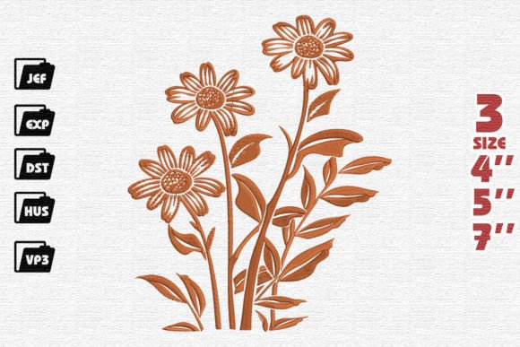 Reviewing Daisies Flowers Embroidery for Etsy Shops