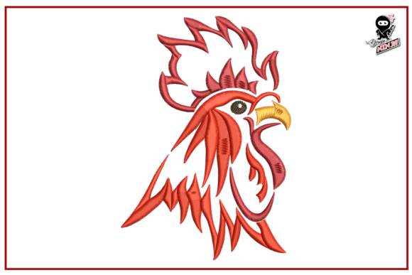 Reviewing Rooster Portrait Farm Embroidery