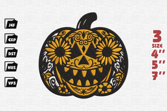 Reviewing the Blooming Pumpkin Grin Embroidery Design