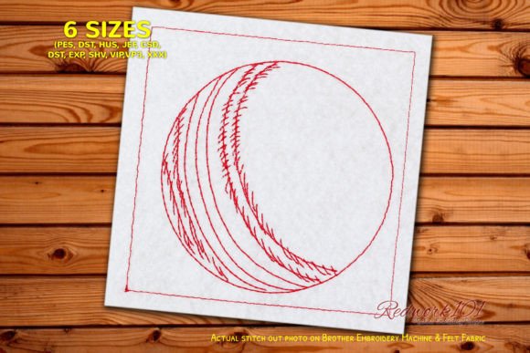 Reviewing the Leather Cricket Ball Redwork Embroidery Design
